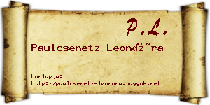 Paulcsenetz Leonóra névjegykártya
